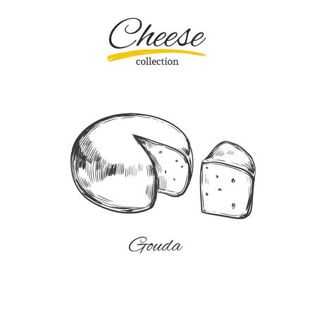 Cheese vector sketchのイラスト素材