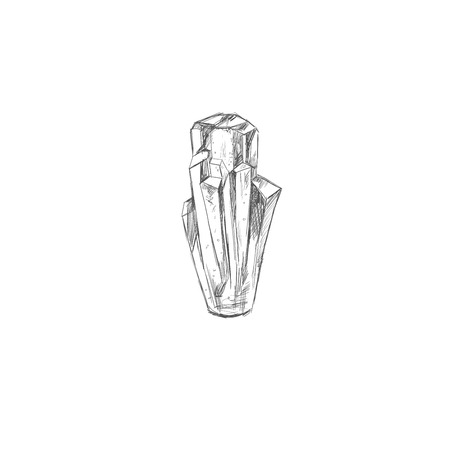 Crystal. Vector hand drawn illustration. Vector isolated objectsのイラスト素材