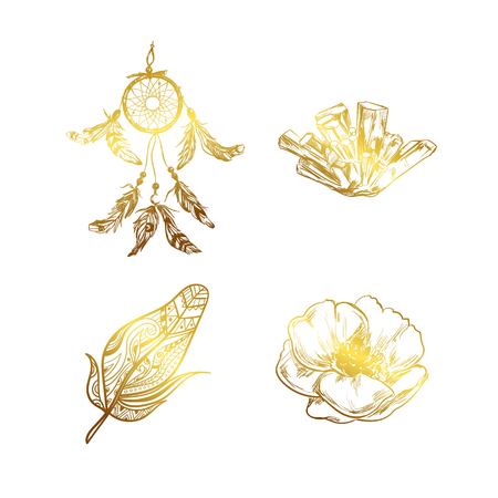 Bohemian tattoo style.のイラスト素材