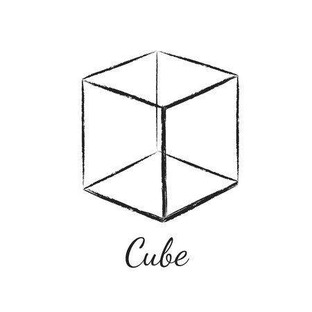 Cube geometric shape.のイラスト素材
