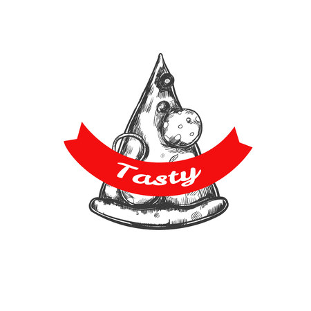 Pizza slice emblemのイラスト素材
