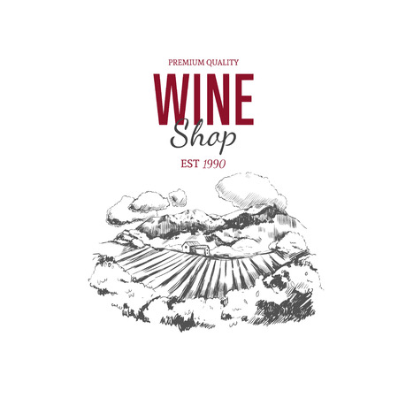 Vineyard landscape. Vectorのイラスト素材