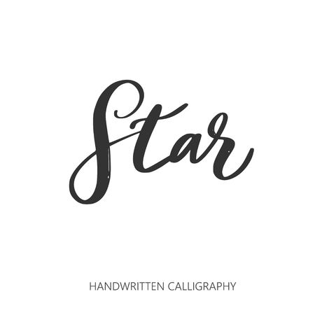 Star. Vector handwritten Lettering, Calligraphy. Symbol and Logoのイラスト素材