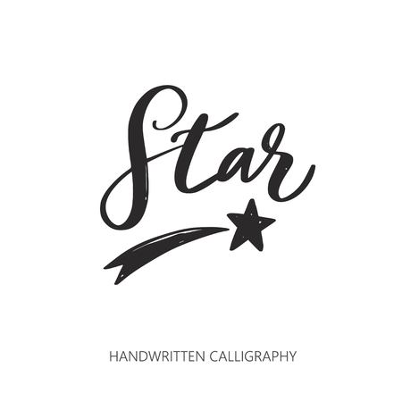 Star. Vector handwritten Lettering, Calligraphy. Symbol and Logoのイラスト素材