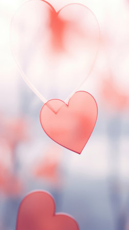 Valentine's day background with heart shape on bokeh backgroundの素材