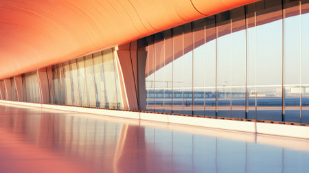 Modern architecture of the airport terminal. Abstract architectural background. Toned.