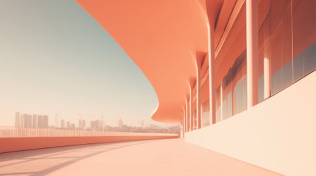 Abstract architectural background. Modern architecture in the city. 3d renderの素材