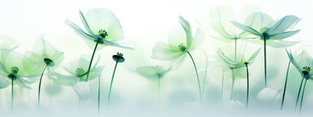 Cosmos flowers on white background. Floral background. Vector illustration.の素材