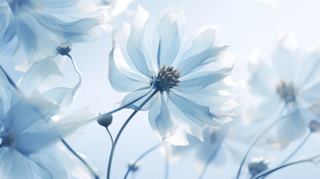 Cosmos flowers in soft color and blur style for background and textureの素材