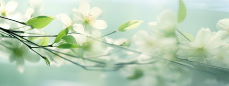 White flowers of jasmine. The branch delicate spring flowers.の素材