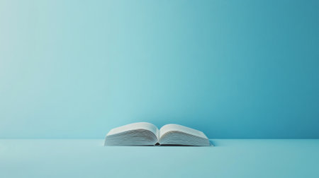 Open book on color background with shadows, concept of knowledge, AI Generatedの素材