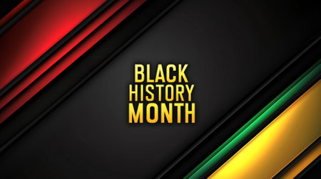 Black History Month concept with colored lines and text for background, AI Generatedの素材