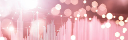 Financial market chart with crisis concept in abstract bokeh background, AI generatedの素材