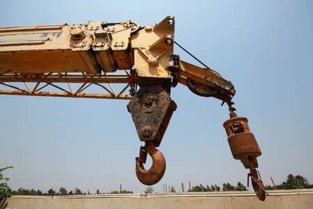 Crane hook on the blue skayの写真素材