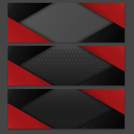 red and black corner with metal background bannerのイラスト素材
