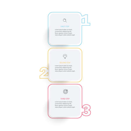 Clean infographic with three number element step and processのイラスト素材