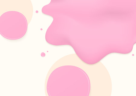 Bakery background concept. Strawberry and vanilla cream splashing on a white background.のイラスト素材