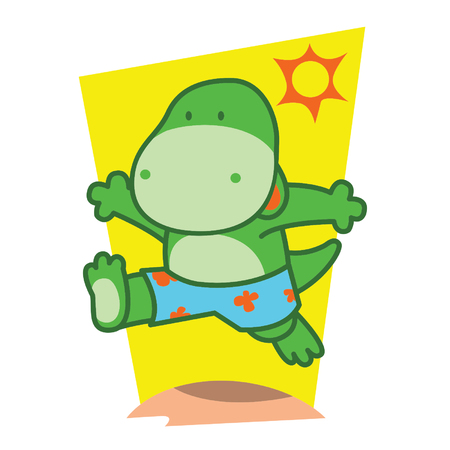 Dinosaur in beachのイラスト素材