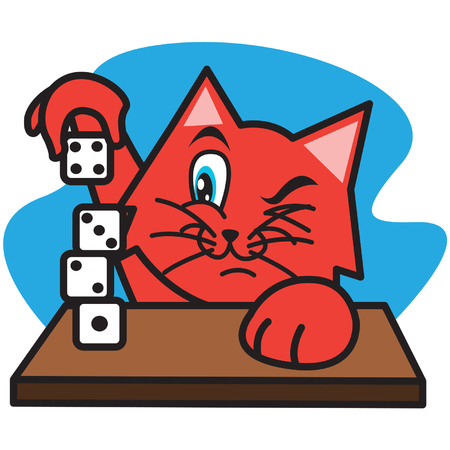 Cat and diceのイラスト素材