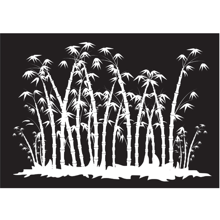Silhouettes of bamboo forestsのイラスト素材