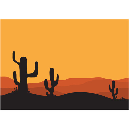 Silhouettes of cactusのイラスト素材