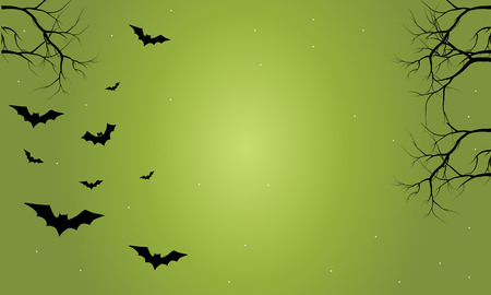 Halloween bat with green backgrounds vector illustrationのイラスト素材