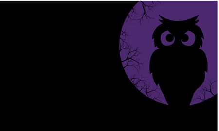 Silhouette of owl halloween backgrounds vector illustrationのイラスト素材