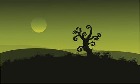 Dry tree at Halloween backgrounds vector illustrationのイラスト素材