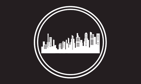 Stock city icon silhouettes vector art illustrationのイラスト素材