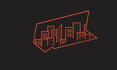 Design silhouette of urban vector art illustrationのイラスト素材