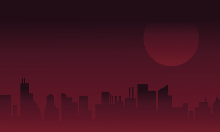 Silhouette of urban design scenery vector illustrationのイラスト素材