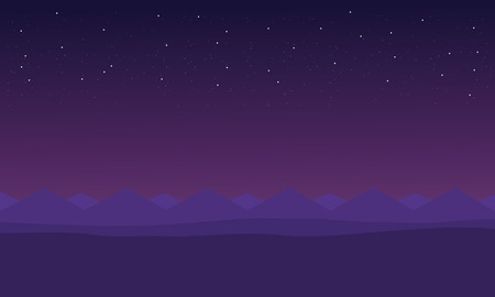 Beautiful hills at night scenery vector illustrationのイラスト素材