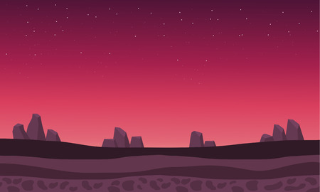 Beautiful backgrounds rock scenery at afternoon vector illustrationのイラスト素材