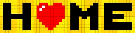 8-bit Pixel Lettering of Home with Love Heartのイラスト素材