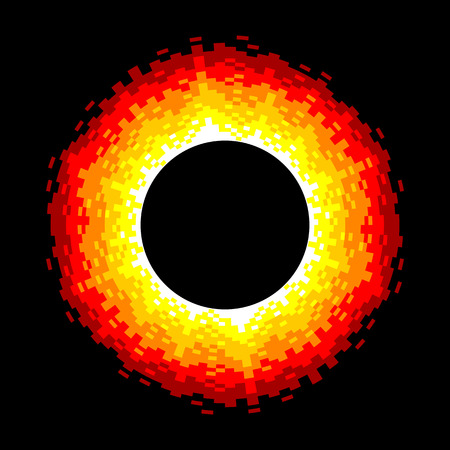 8-Bit Pixel-art Solar Eclipseのイラスト素材