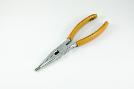 needle nosed pliers isolated on whiteの写真素材