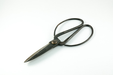 metal scissors isolated on a white backgroundの写真素材