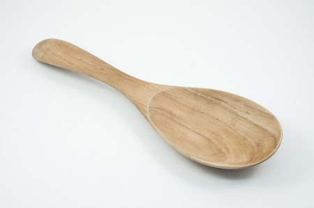 Wooden Spoon Isolated on White Backgroundの写真素材