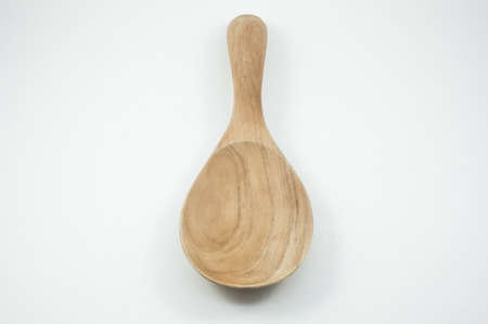 Wooden Spoon Isolated on White Backgroundの写真素材