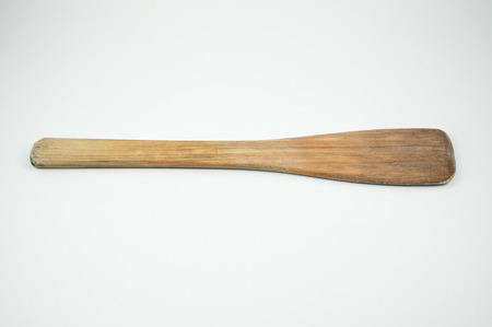 Kitchen wooden spatula isolated on white background isolatedの写真素材