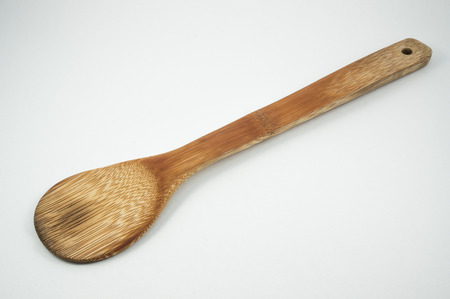 Wooden Spoon Isolated on White Backgroundの写真素材