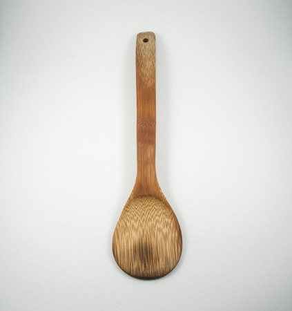 Wooden Spoon Isolated on White Backgroundの写真素材