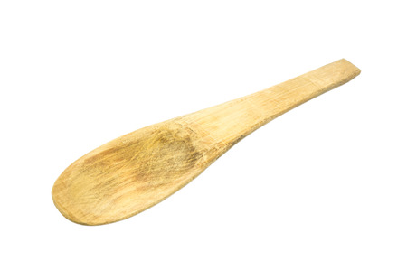 Wooden Spoon Isolated on White Background with clipping pathの写真素材