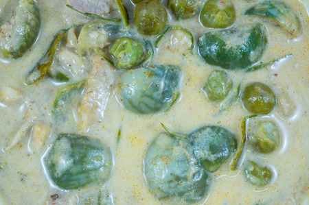 Thailand food Green curry Chicken Intense soupの写真素材