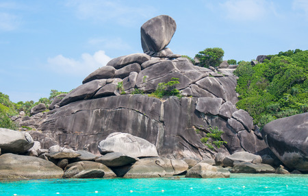 Beautiful sea and blue sky at Similan island, Andaman sea, Thailandの写真素材