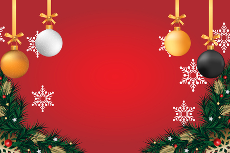 Christmas cards in red and flowersの写真素材