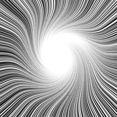 Abstract spiral background. Psychedelic black and white vector illustration.の写真素材