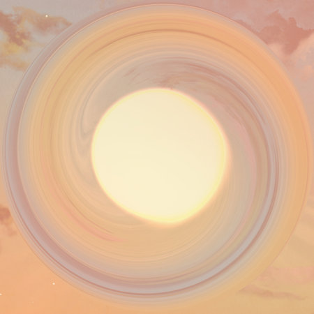 Sun in the sky. Abstract background for design. Digital illustration.の写真素材