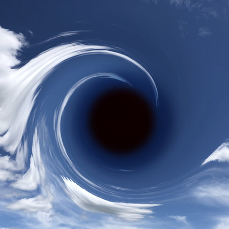 abstract scene of the eye on a background of the blue skyの写真素材