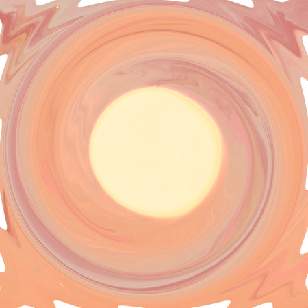 Abstract background with concentric circles in pastel pink and yellow colors black hole transformation distortionの写真素材